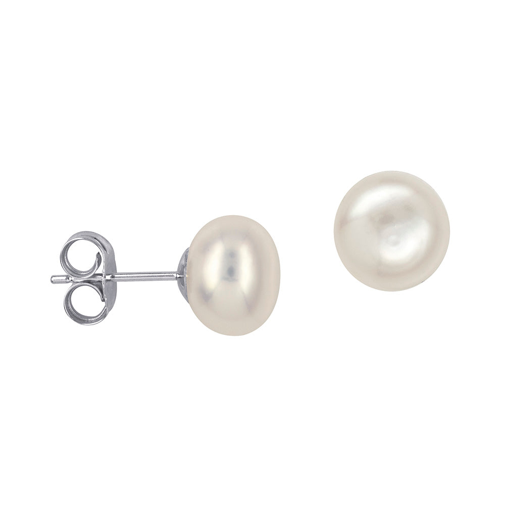 Sterling Silver Pearl Stud Earrings.